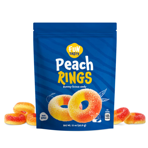 Funtasty Peach Rings Gummy Candy, 11-Ounce Bag