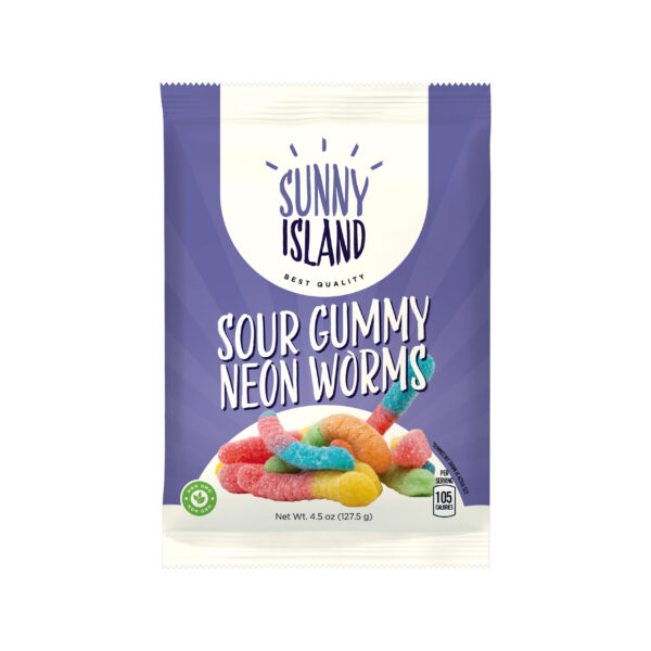 Sour Gummy Neon Worms, 4.5-Ounce Pack