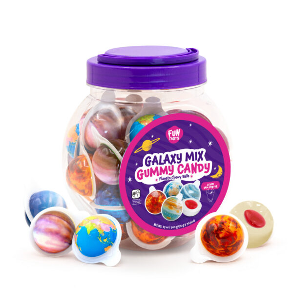 Galaxy Mix Gummy Balls with Jam Filling, 30 Count