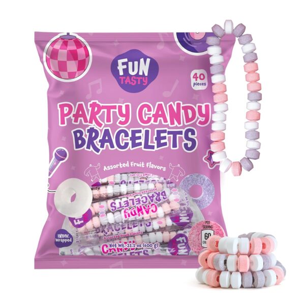 Party Candy Bracelets, Individually Wrapped | 21-Ounce Pack