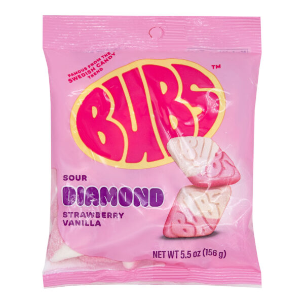 BUBS Sour Diamond Strawberry Vanilla, Bag 8*5.5 oz